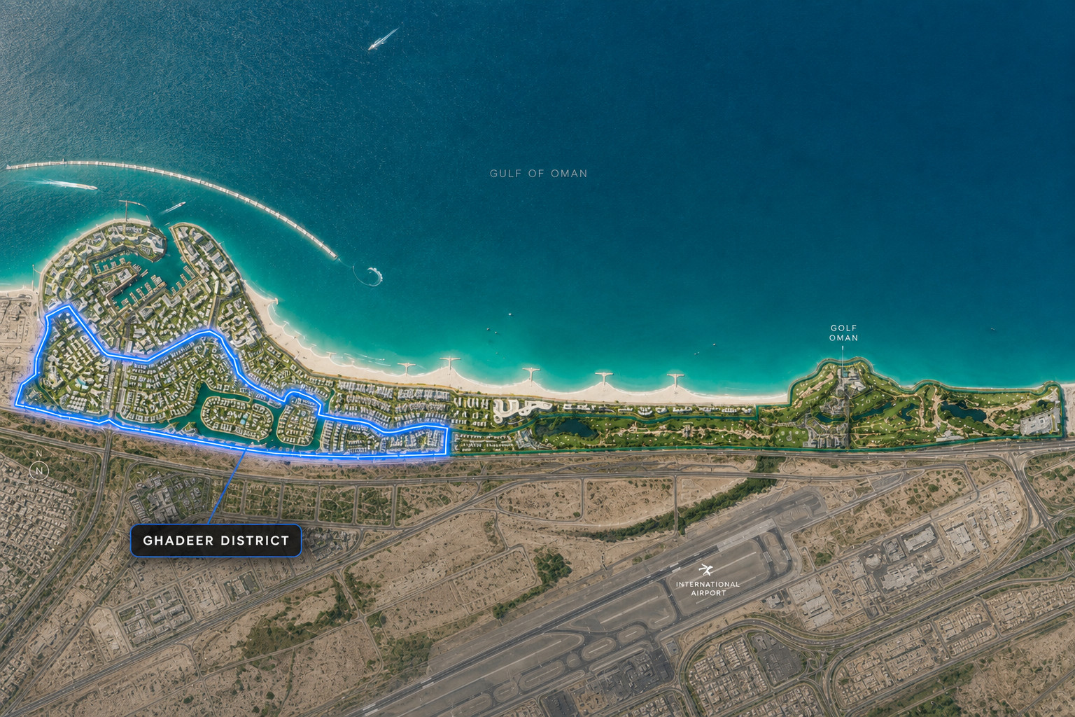 Ghadeer on the Al Mouj masterplan