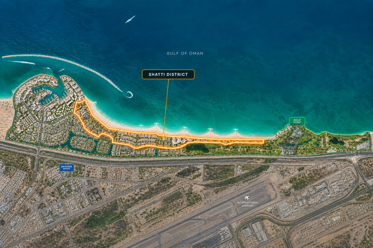 Shatti on the Al Mouj masterplan