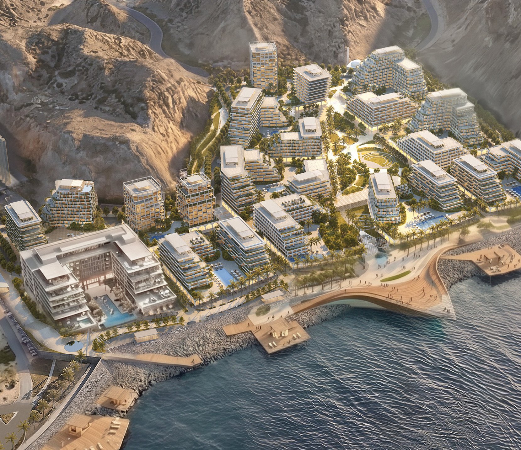Aerial view of Al Yazan on the Muttrah waterfront