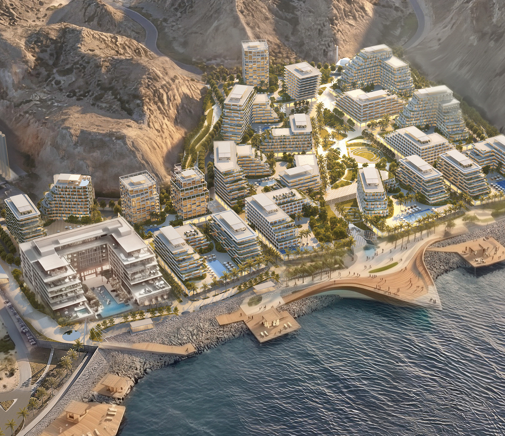 Aerial view of Al Yazan on the Muttrah waterfront